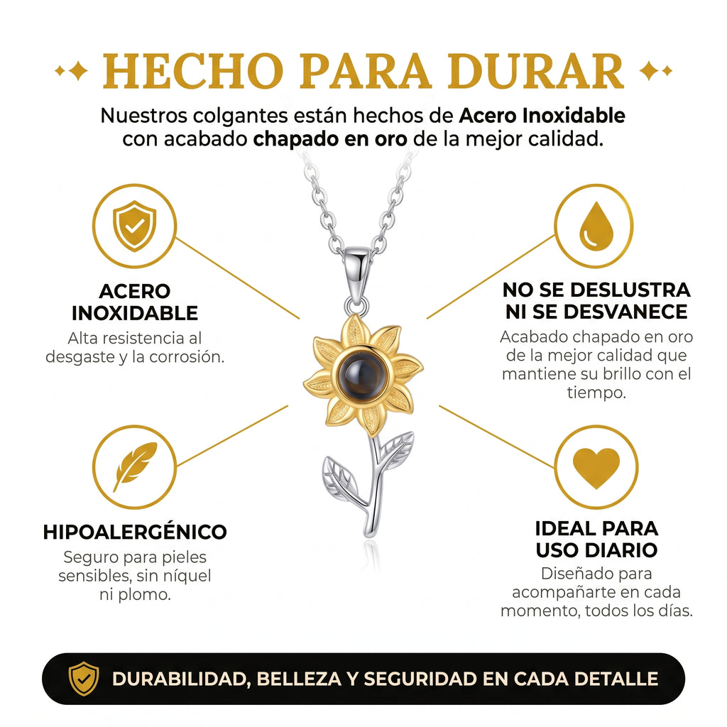 Collar Girasol con Foto Personalizada