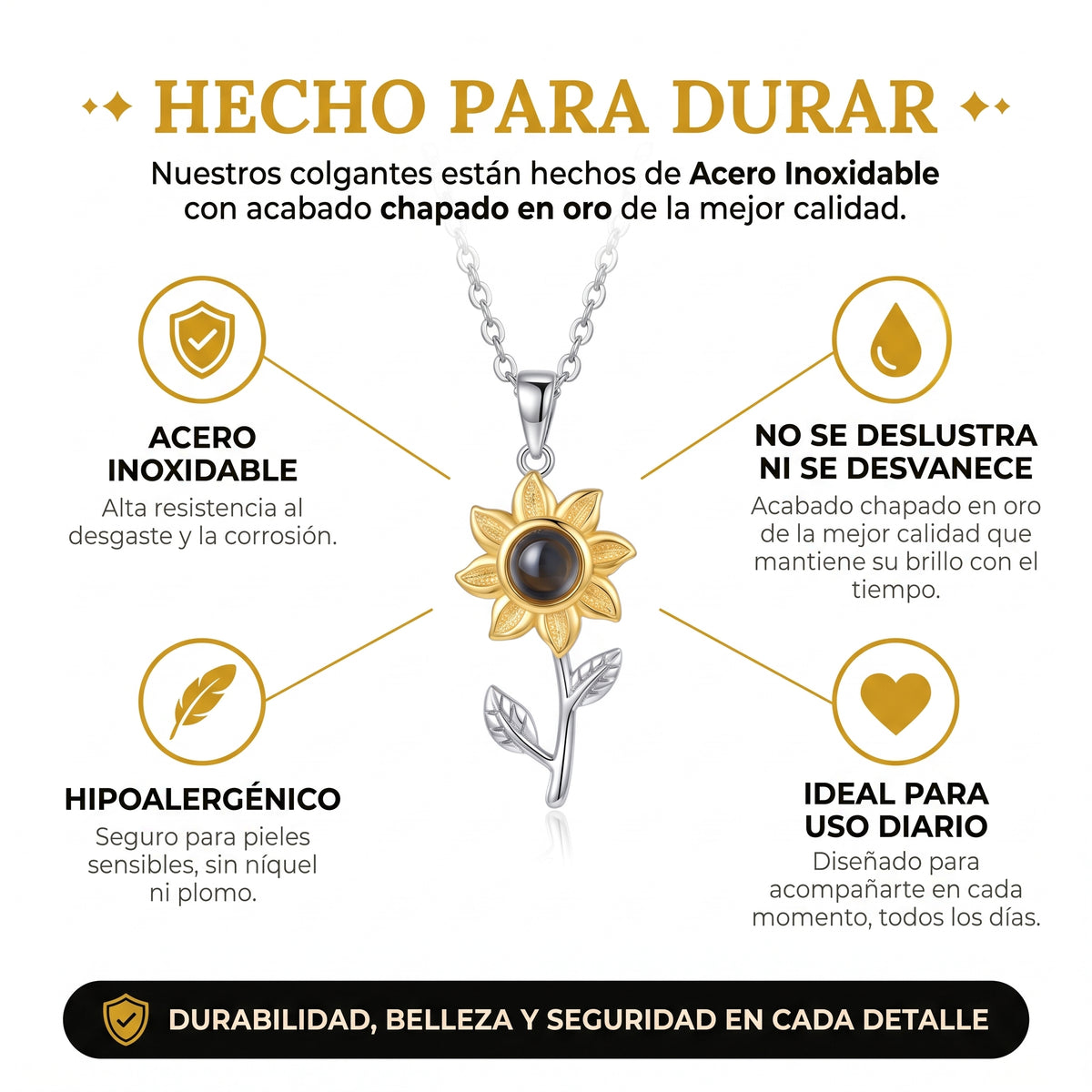 Collar Girasol con Foto Personalizada