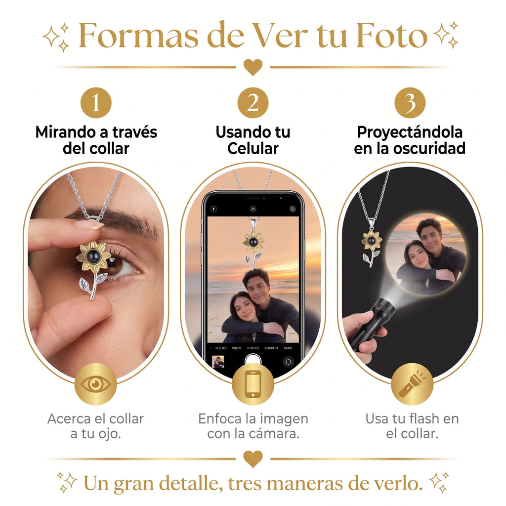 Collar Girasol con Foto Personalizada