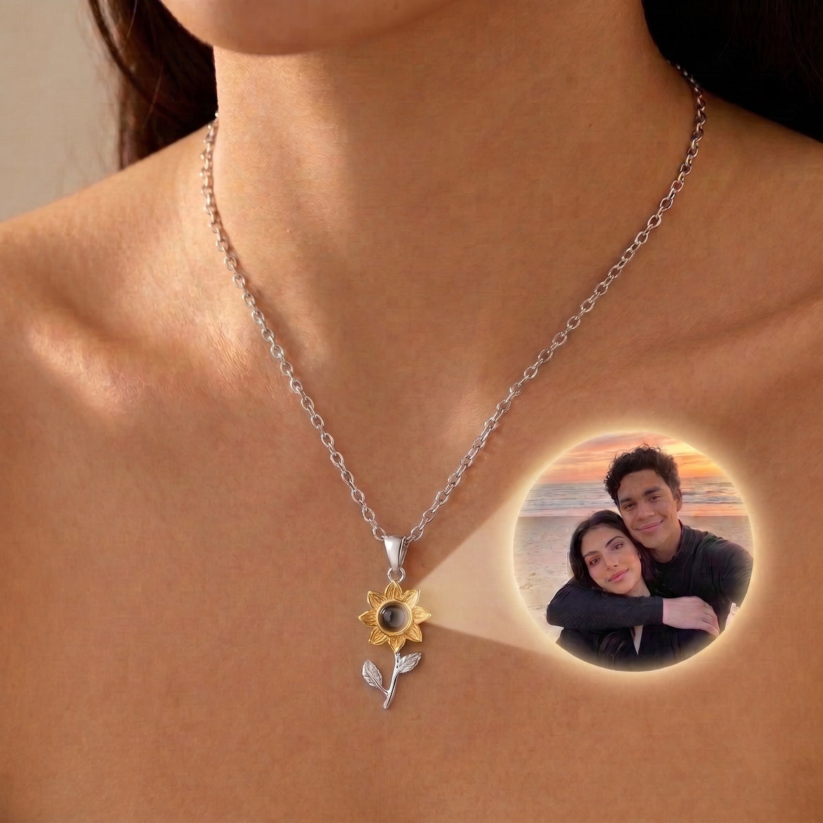 Collar Girasol con Foto Personalizada